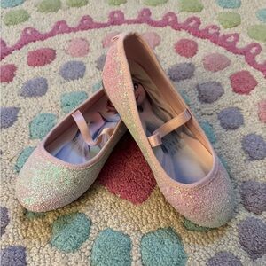 H&M Glitter Ballet Flats, Frozen/Elsa, 12.5, Light Pink
